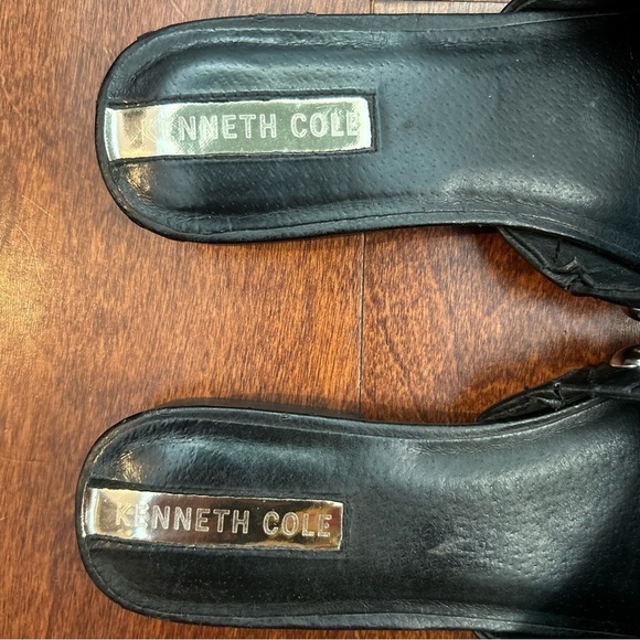Kenneth Cole Verna Stud Slides in Black Leather, Mixed Metal, Size 7 - Picture 8 of 9